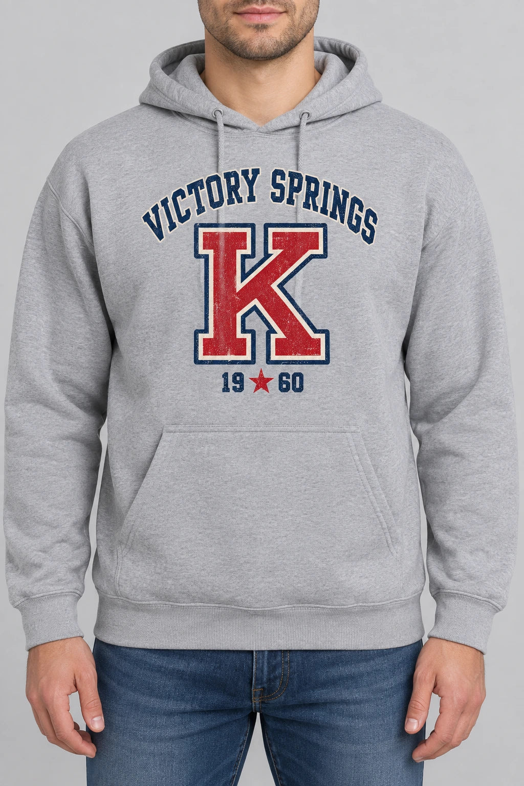 Knox Varsity K Hoodie photographed product mockup