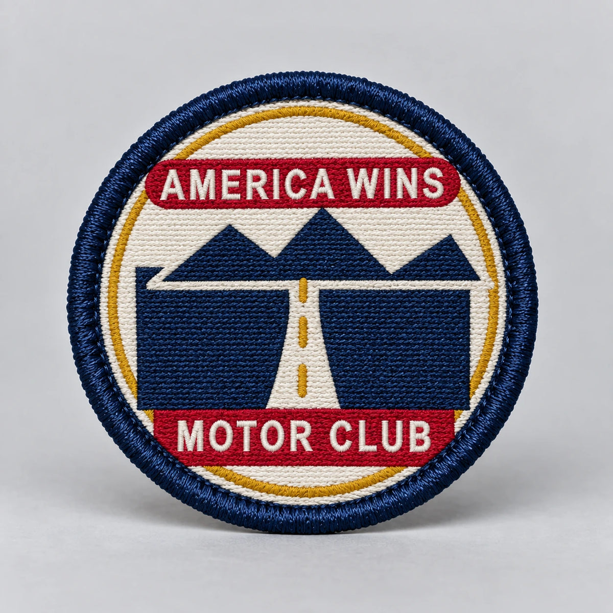 Two-Lane Motor Club Patch photographed product mockup