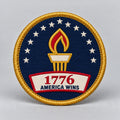 1776 Torch Patch photographed product mockup