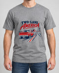 Two-Lane America Tee photographed shirt mockup – wearable v3 chest print
