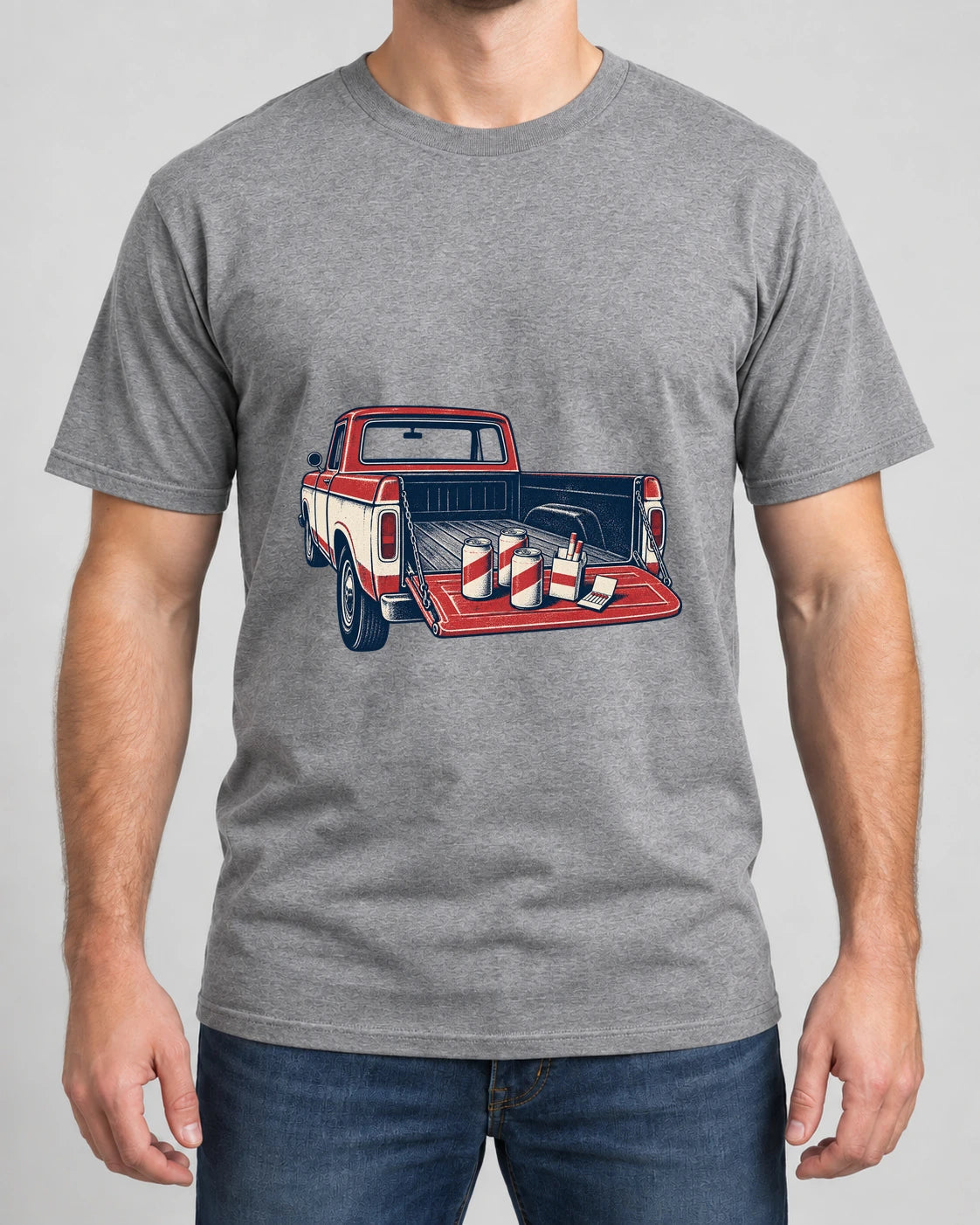 Tailgate Still Life Tee photographed shirt mockup – wearable v3 chest print
