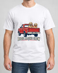 Ride Along Crew Tee photographed shirt mockup – wearable v3 chest print