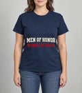 Men of Honor, Women of Grace Tee photographed shirt mockup – wearable v3 chest print