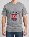 Knox Varsity K Tee photographed shirt mockup – wearable v3 chest print